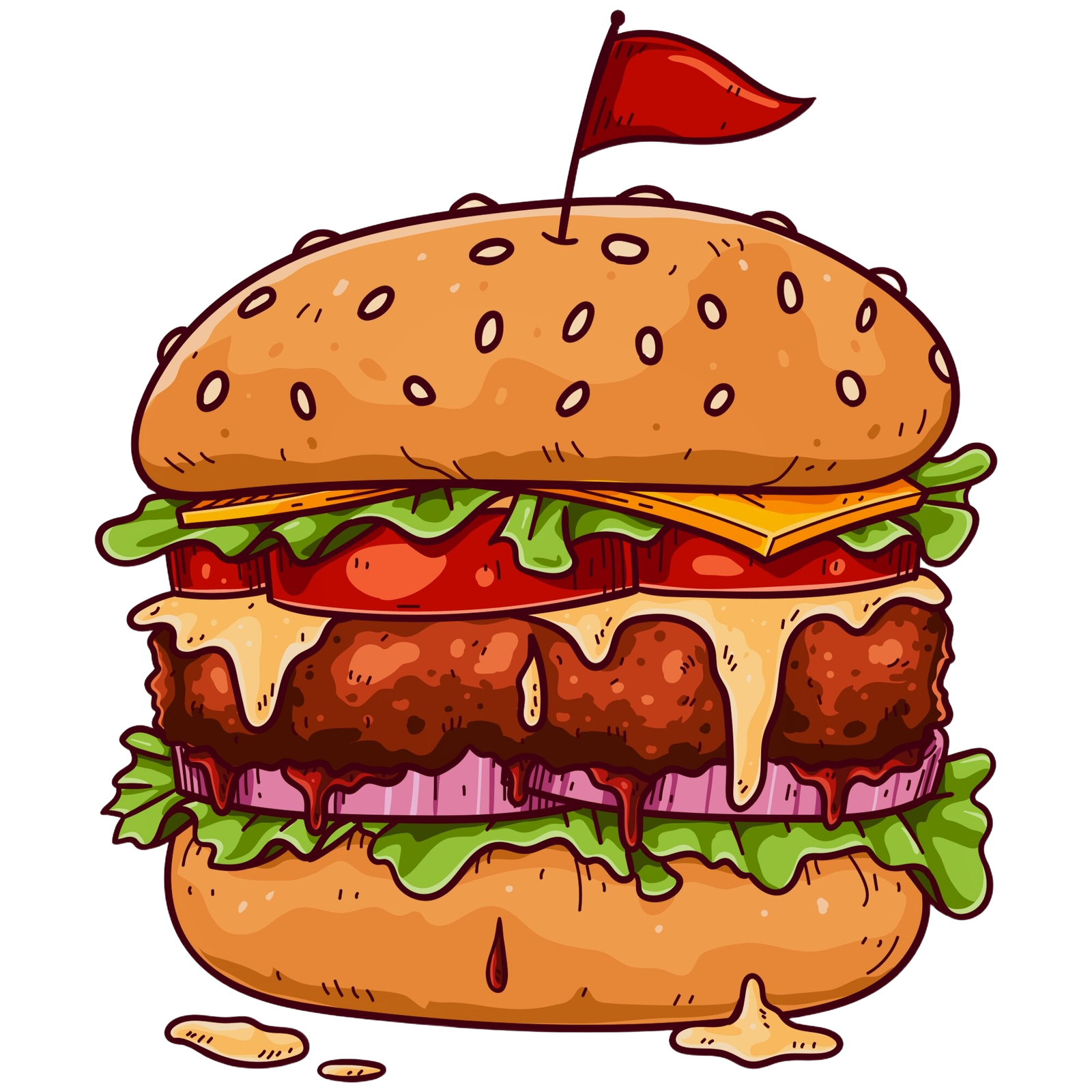 hand drawn burger illustration